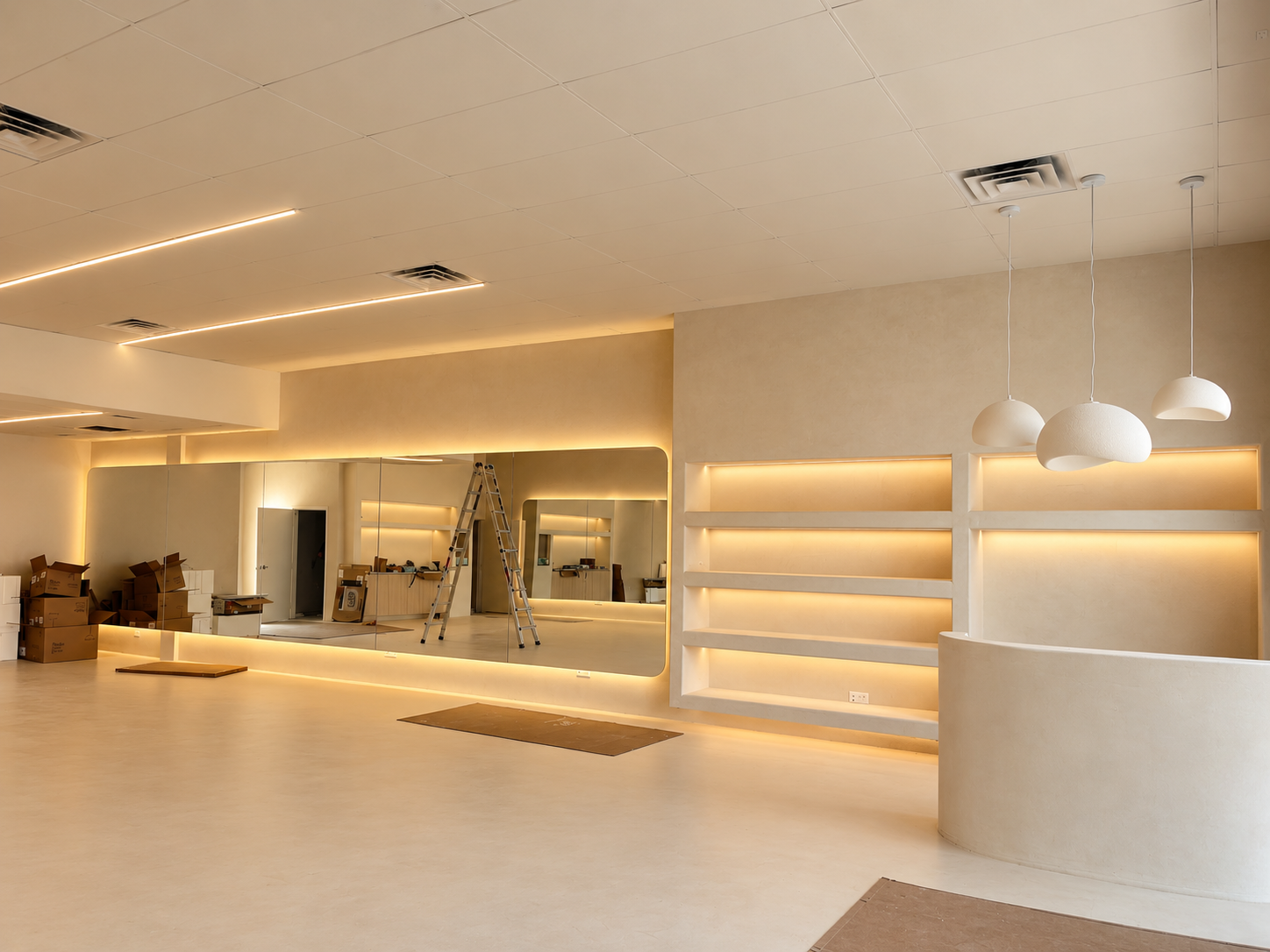 commercial led strip niches installation San Fernando