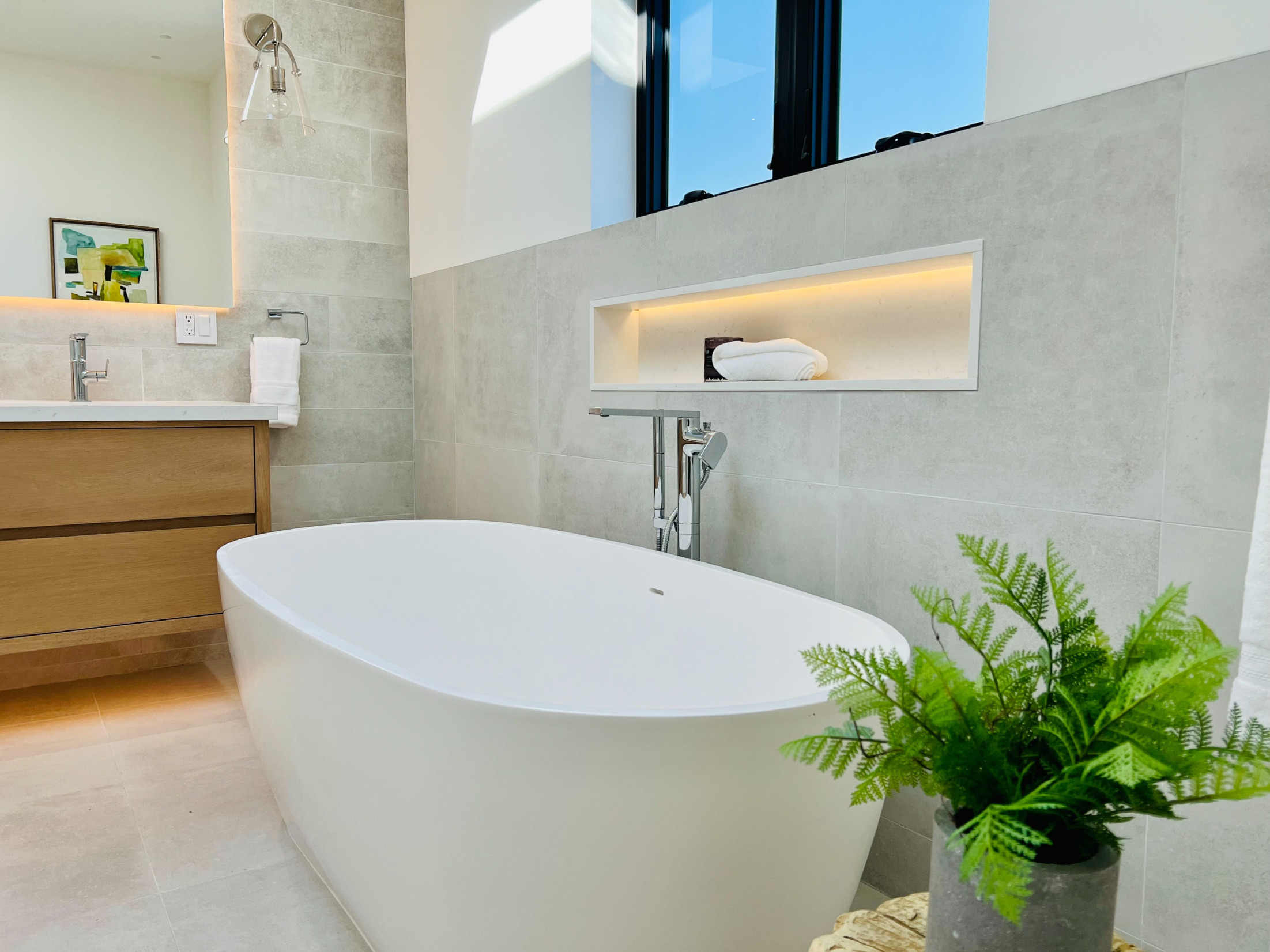 bathroom led strip installation